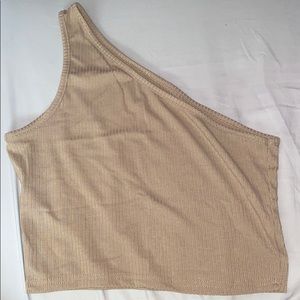 shein ribbed one shoulder crop top